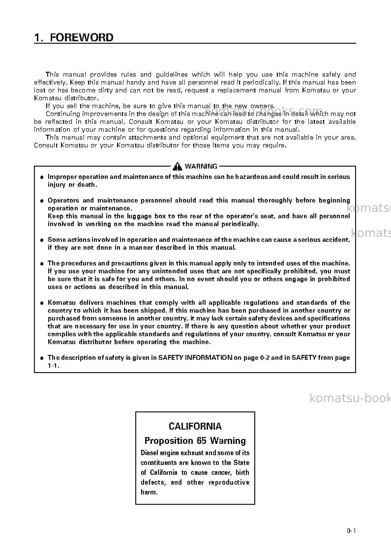 Komatsu pc210-6jpn Operation manual cover Page 2 Komatsu pc210-6jpn Operation manual cover Page 2