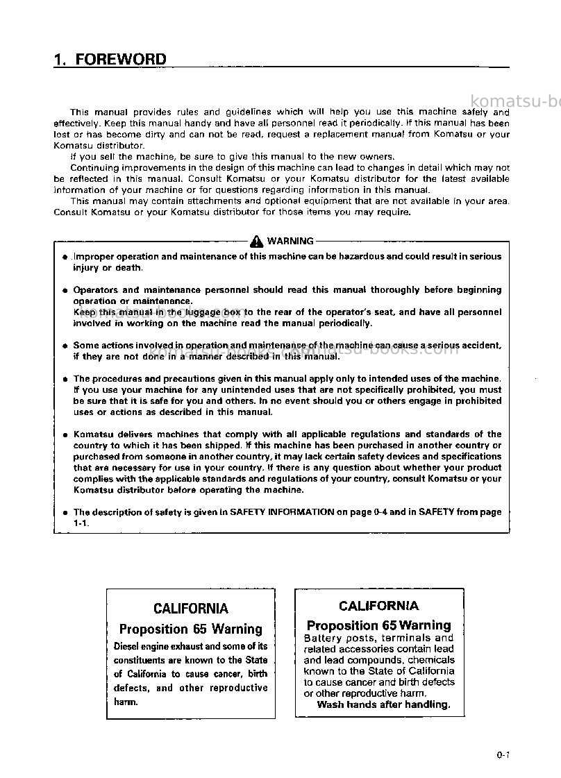Komatsu pc210-6jpn Operation manual cover Page 2 Komatsu pc210-6jpn Operation manual cover Page 2