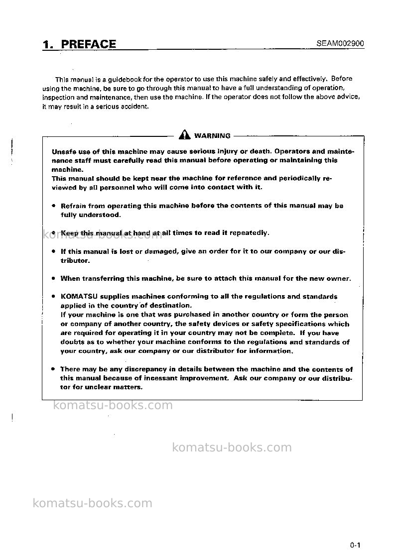 Komatsu br200-1jpn Operation manual cover Page 2 Komatsu br200-1jpn Operation manual cover Page 2