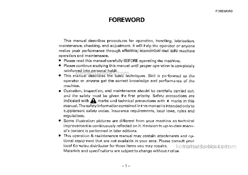Komatsu eg150l-5jpn Operation manual cover Page 2 Komatsu eg150l-5jpn Operation manual cover Page 2