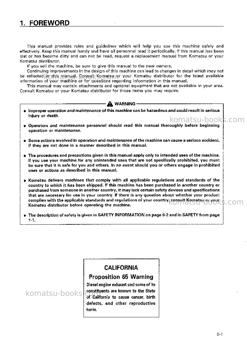Komatsu d85ess-2jpn Operation manual cover Page 2 Komatsu d85ess-2jpn Operation manual cover Page 2