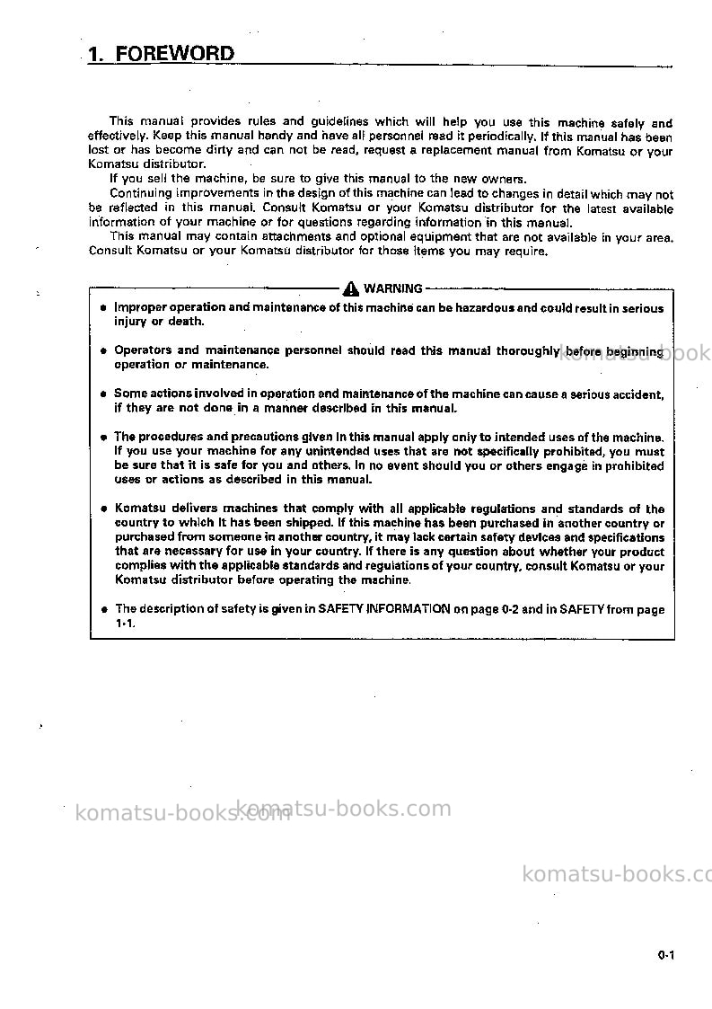 Komatsu wa450-3jpn Operation manual cover Page 2