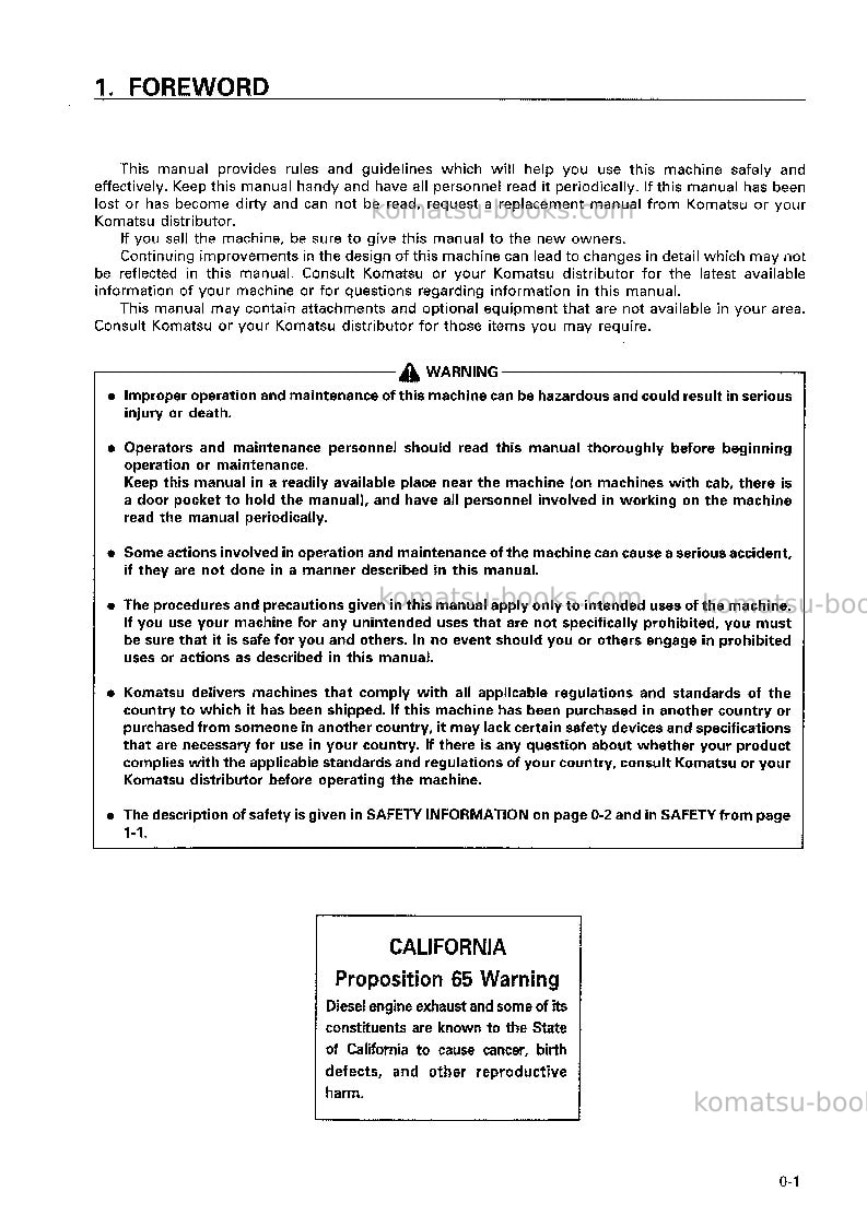 Komatsu sk820-5ita Operation manual cover Page 2 Komatsu sk820-5ita Operation manual cover Page 2