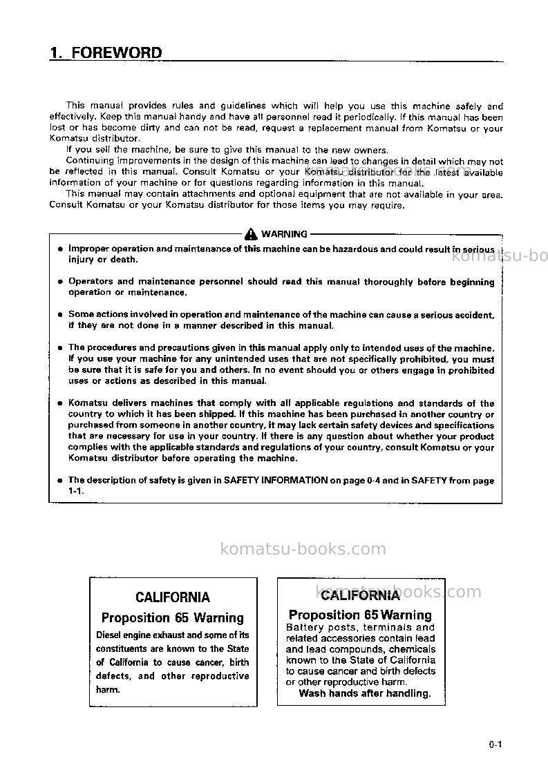 Komatsu pc50uu-2jpn Operation manual cover Page 2 Komatsu pc50uu-2jpn Operation manual cover Page 2