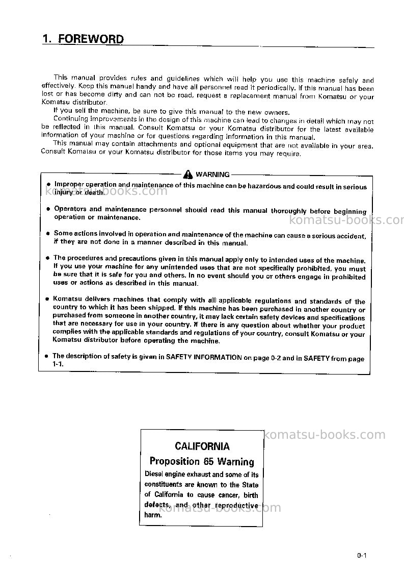 Komatsu wa320-3jpn Operation manual cover Page 2