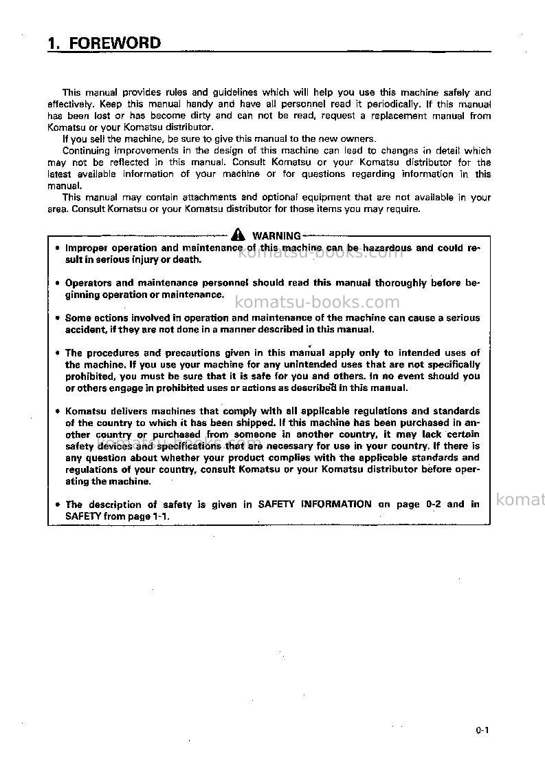 Komatsu d65ex-12jpn-trimming dozer for china Operation manual cover Page 2