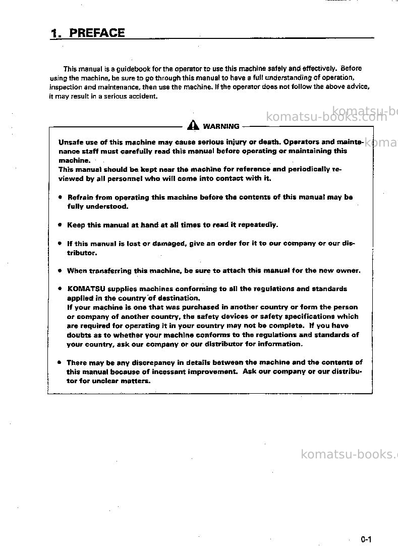 Komatsu br200j-1jpn Operation manual cover Page 2