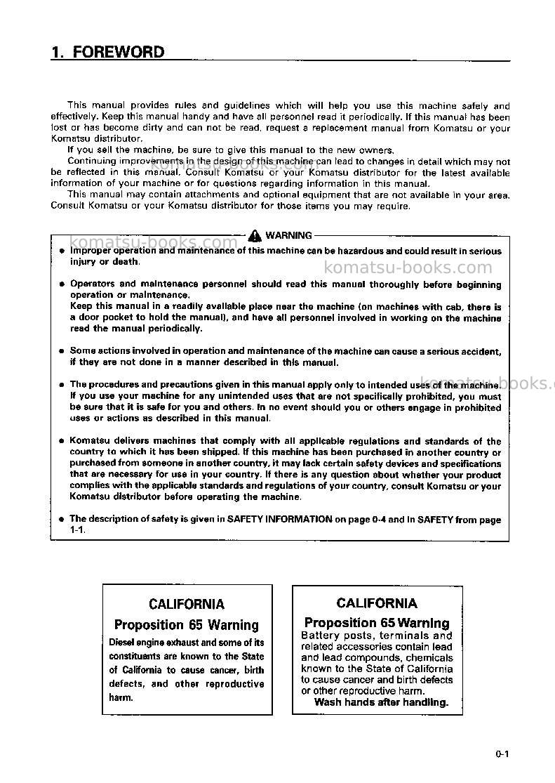 Komatsu d475a-2jpn Operation manual cover Page 2 Komatsu d475a-2jpn Operation manual cover Page 2