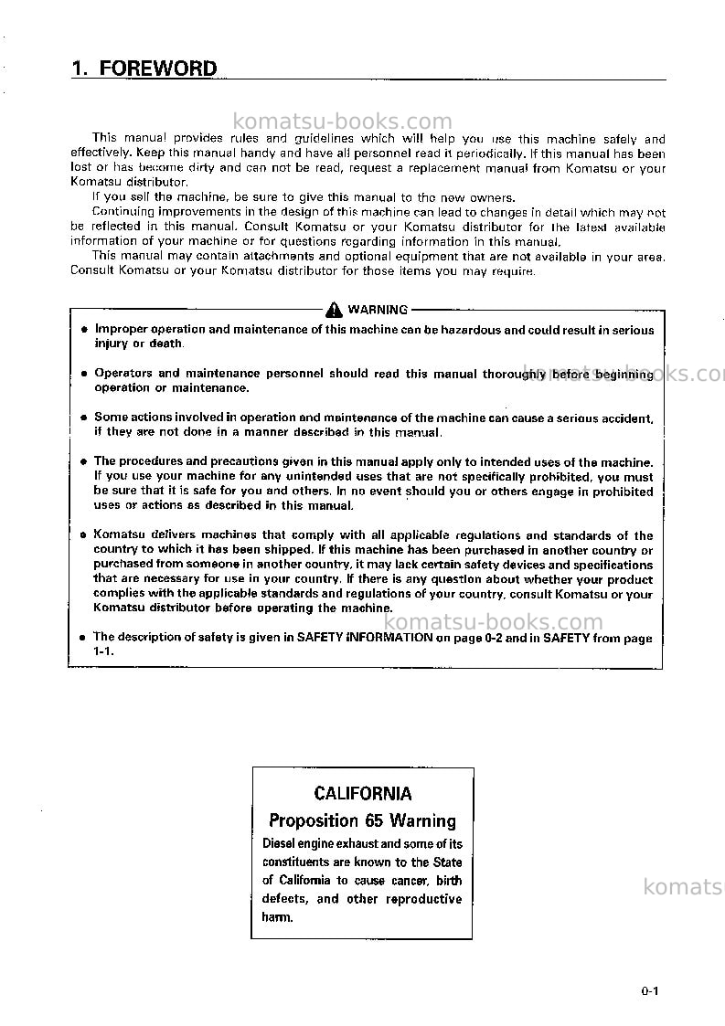 Komatsu wa470-3jpn Operation manual cover Page 2 Komatsu wa470-3jpn Operation manual cover Page 2