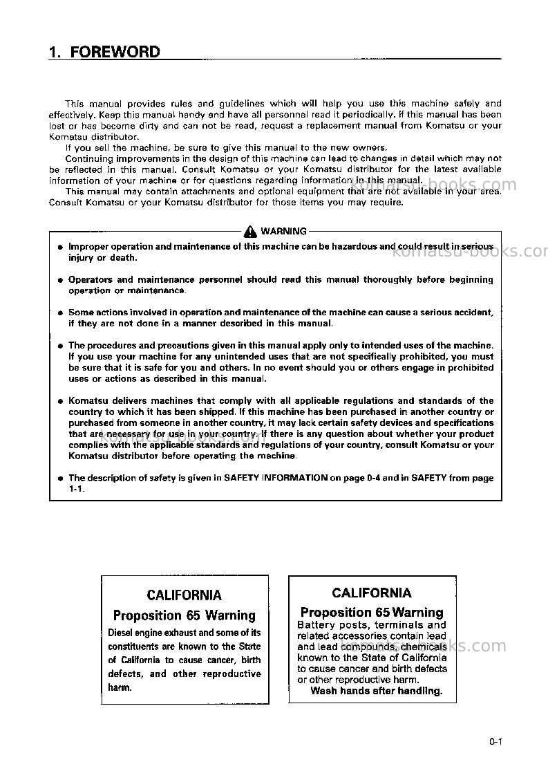 Komatsu pc40-7jpn-d Operation manual cover Page 2