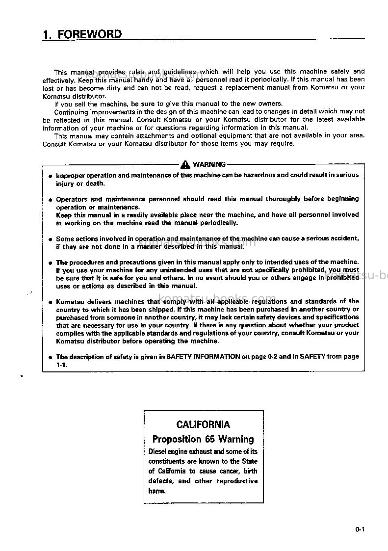 Komatsu sk1020-5ita-turbo Operation manual cover Page 2