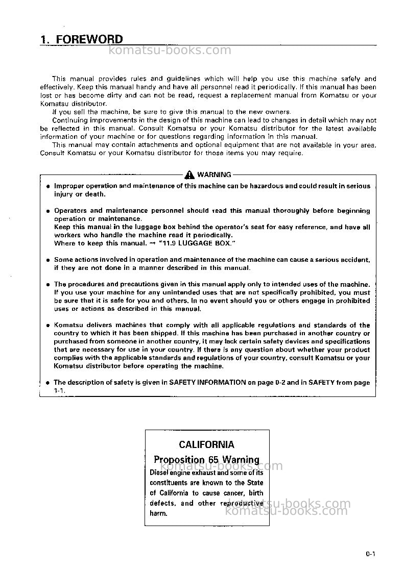 Komatsu pc800se-6jpn Operation manual cover Page 2 Komatsu pc800se-6jpn Operation manual cover Page 2