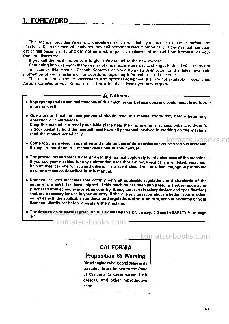 Komatsu d155a-3jpn-for eu Operation manual cover Page 2 Komatsu d155a-3jpn-for eu Operation manual cover Page 2