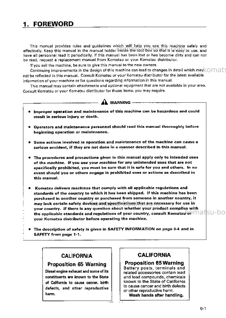 Komatsu br500jg-1jpn Operation manual cover Page 2