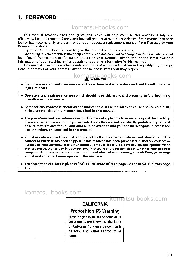 Komatsu jv100a-2jpn Operation manual cover Page 2 Komatsu jv100a-2jpn Operation manual cover Page 2