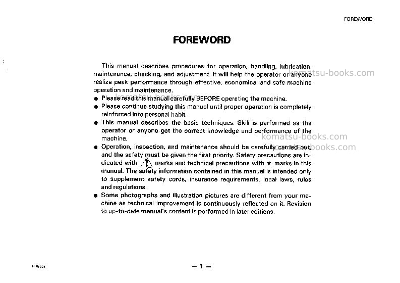 Komatsu d50p-17jpn Operation manual cover Page 2 Komatsu d50p-17jpn Operation manual cover Page 2
