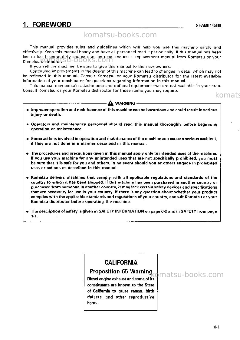 Komatsu wa500-3jpn Operation manual cover Page 2