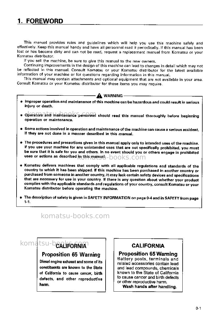 Komatsu pc12r-8jpn Operation manual cover Page 2 Komatsu pc12r-8jpn Operation manual cover Page 2