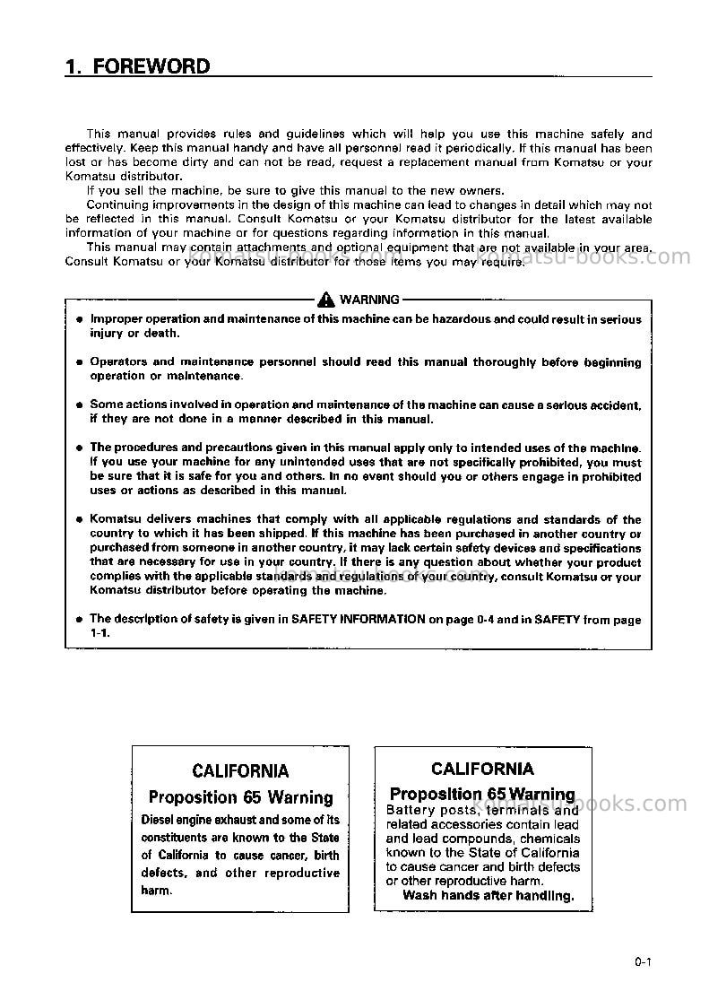 Komatsu pc20r-8jpn Operation manual cover Page 2 Komatsu pc20r-8jpn Operation manual cover Page 2