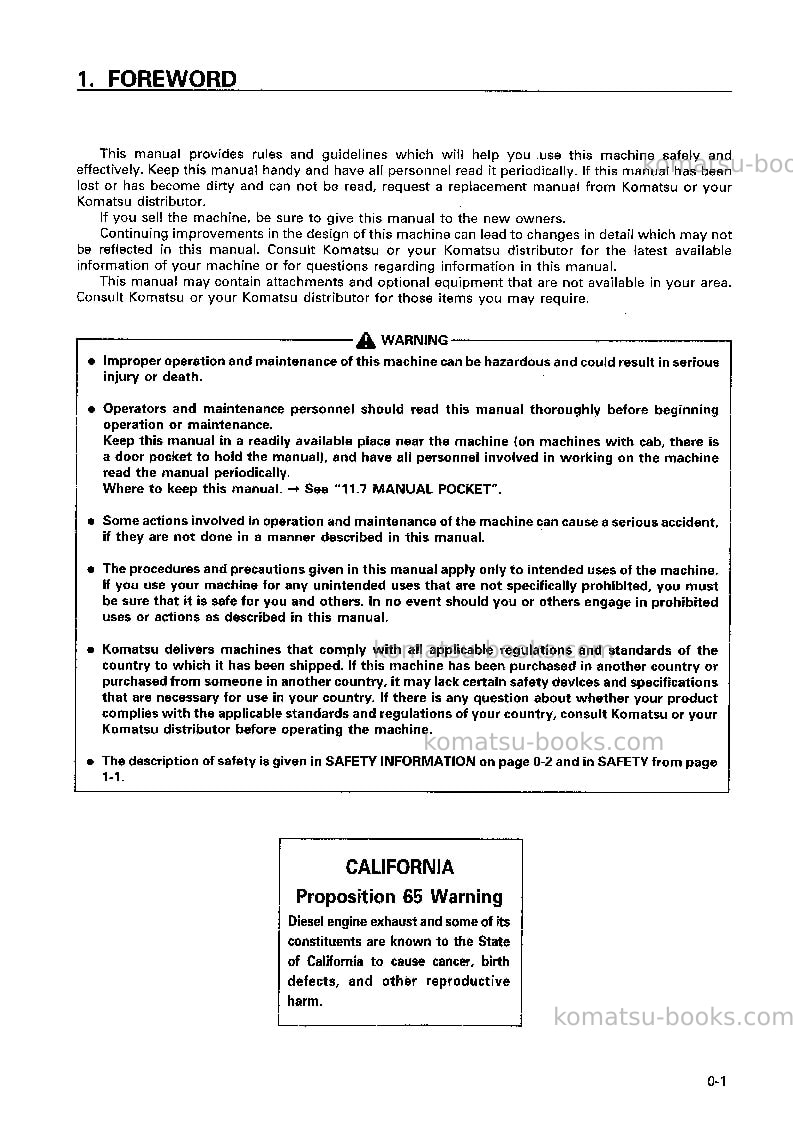 Komatsu d31s-20jpn Operation manual cover Page 2