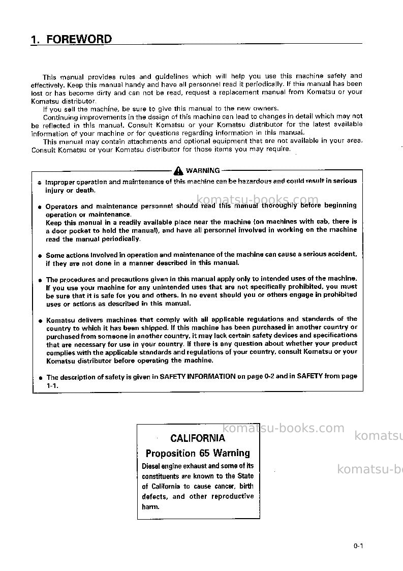 Komatsu d41a-6jpn Operation manual cover Page 2 Komatsu d41a-6jpn Operation manual cover Page 2