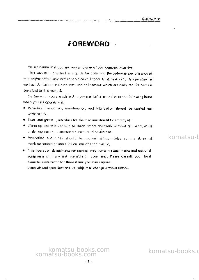 Komatsu d155w-1jpn Operation manual cover Page 2 Komatsu d155w-1jpn Operation manual cover Page 2