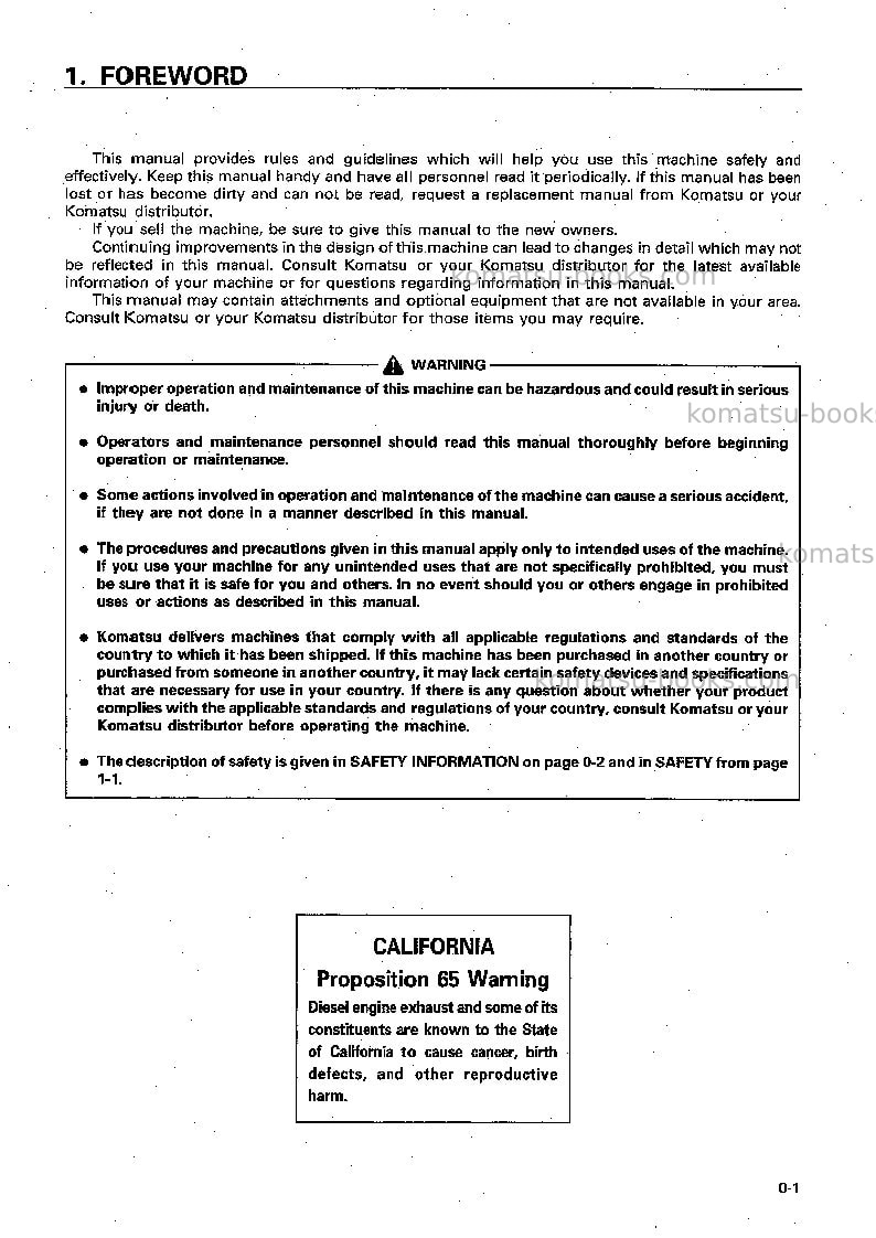 Komatsu jv08h-3jpn Operation manual cover Page 2