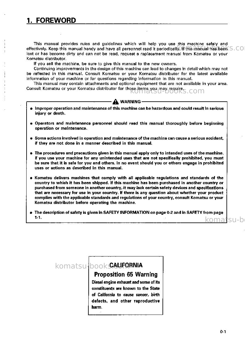 Komatsu wa600-3jpn Operation manual cover Page 2