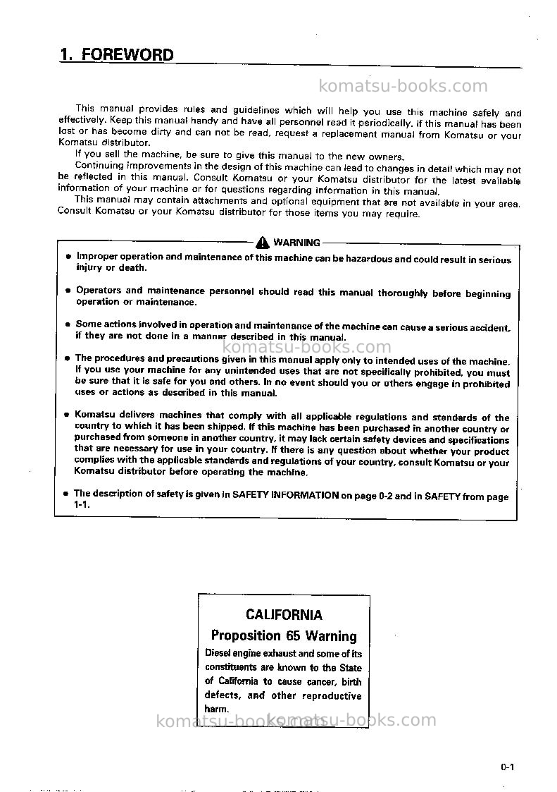 Komatsu wa600-3jpn Operation manual cover Page 2 Komatsu wa600-3jpn Operation manual cover Page 2