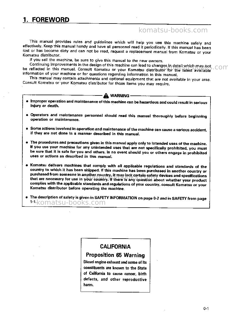 Komatsu hd405-6jpn Operation manual cover Page 2