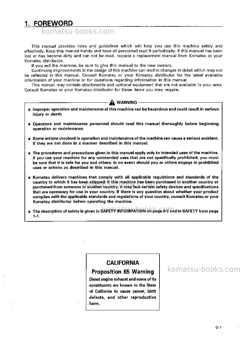 Komatsu eg300bs-5jpn Operation manual cover Page 2 Komatsu eg300bs-5jpn Operation manual cover Page 2