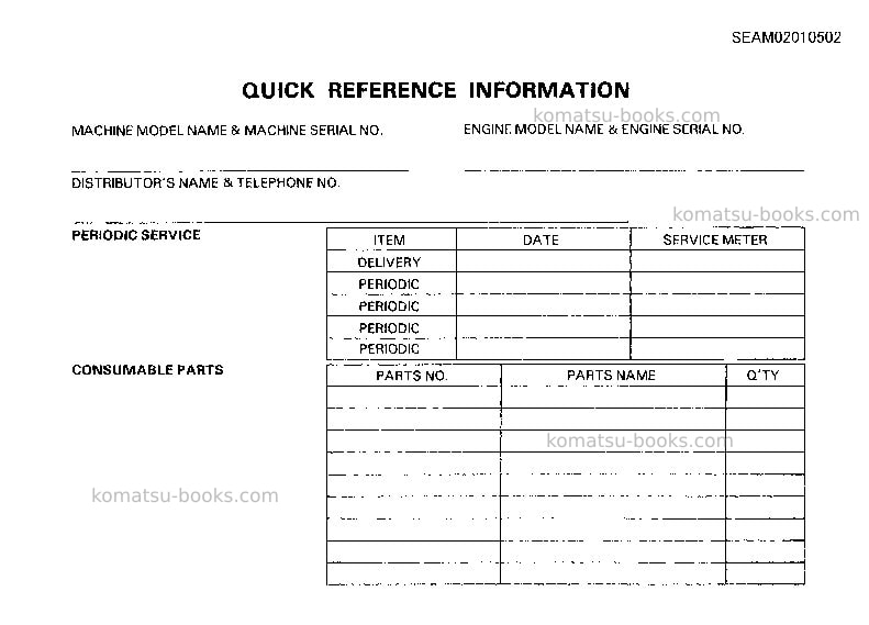 Komatsu pc60l-5jpn Operation manual cover Page 2 Komatsu pc60l-5jpn Operation manual cover Page 2