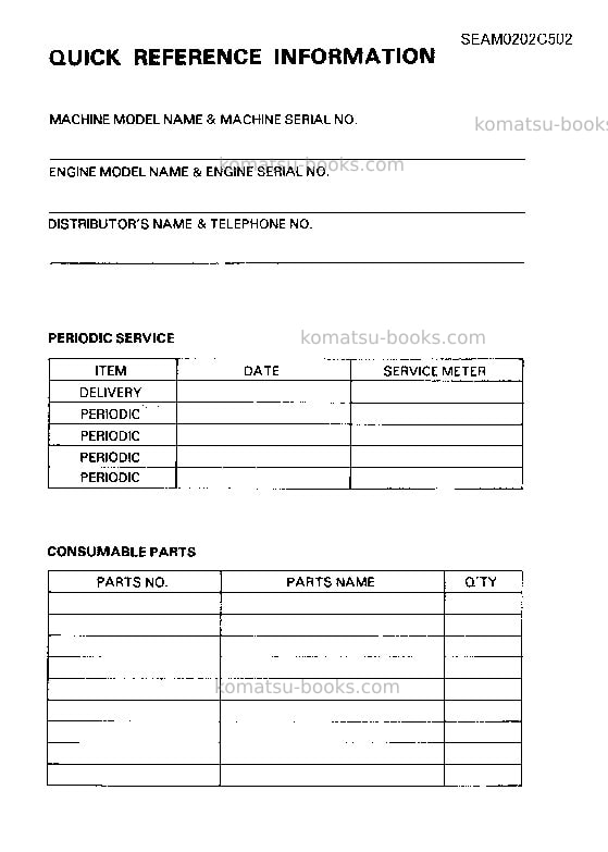 Komatsu pc100-5jpn-custom Operation manual cover Page 2 Komatsu pc100-5jpn-custom Operation manual cover Page 2