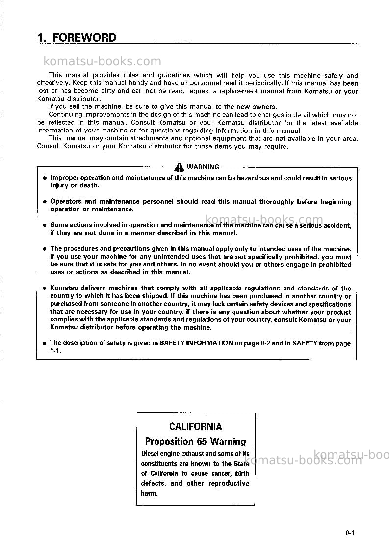 Komatsu hd785-5jpn Operation manual cover Page 2 Komatsu hd785-5jpn Operation manual cover Page 2