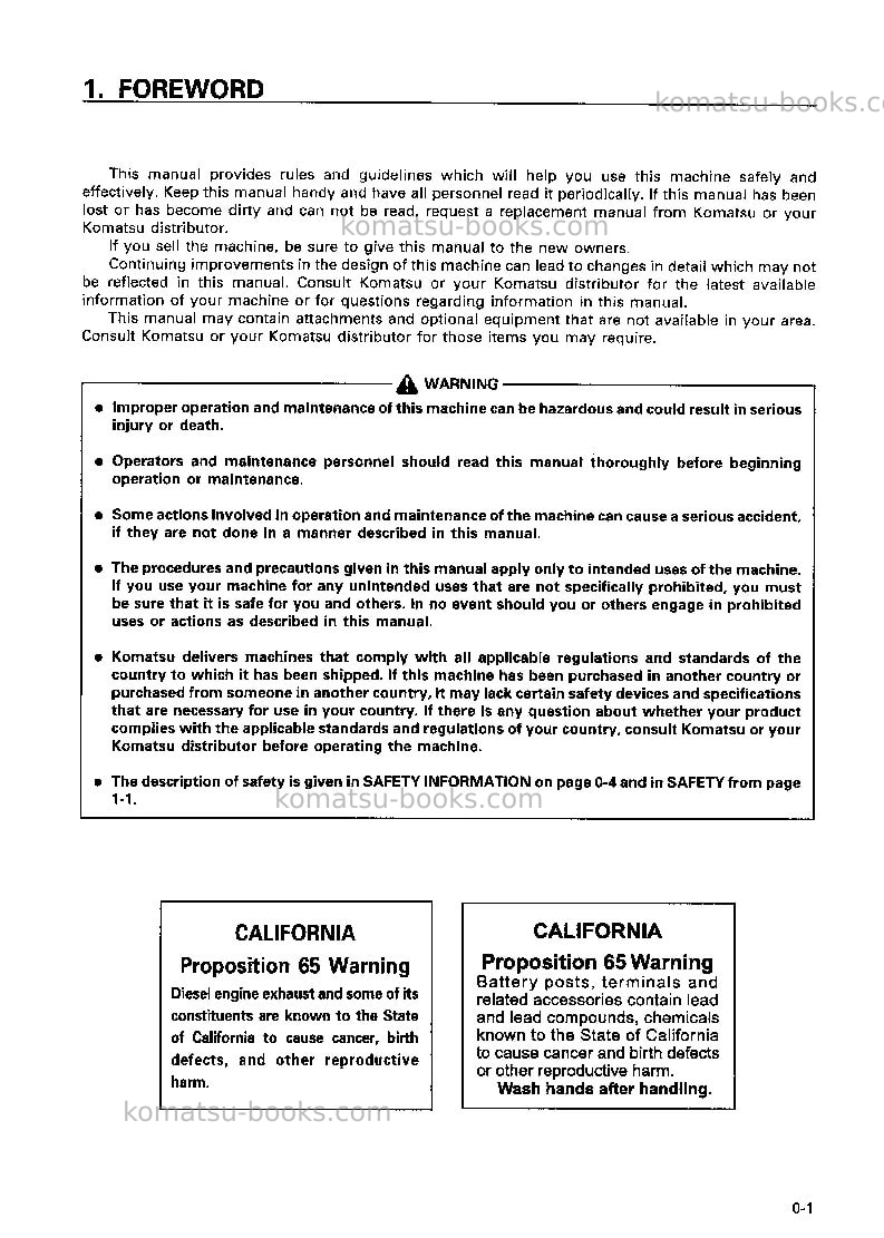 Komatsu hd785-5jpn Operation manual cover Page 2 Komatsu hd785-5jpn Operation manual cover Page 2