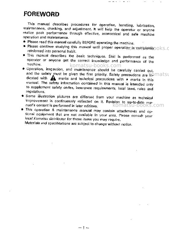 Komatsu pc200lc-5jpn-mighty Operation manual cover Page 2 Komatsu pc200lc-5jpn-mighty Operation manual cover Page 2