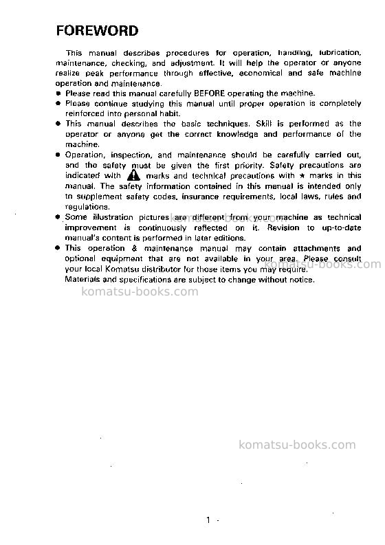 Komatsu pc300-5jpn-mighty Operation manual cover Page 2 Komatsu pc300-5jpn-mighty Operation manual cover Page 2