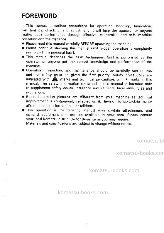 Komatsu pc300-5jpn-custom Operation manual cover Page 2 Komatsu pc300-5jpn-custom Operation manual cover Page 2