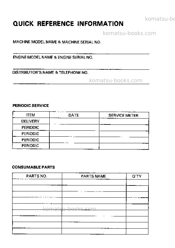 Komatsu pc40-7jpn Operation manual cover Page 2