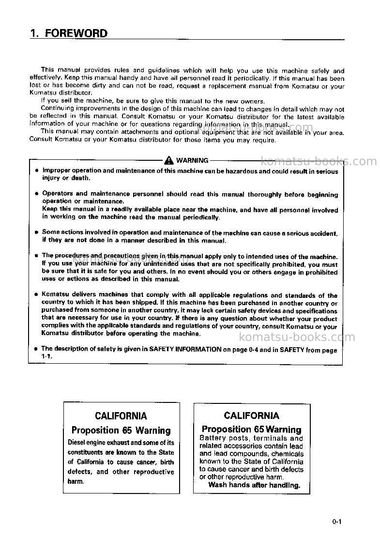 Komatsu d155ax-5jpn Operation manual cover Page 2 Komatsu d155ax-5jpn Operation manual cover Page 2