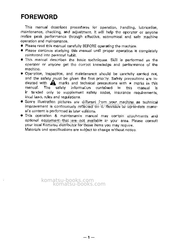 Komatsu pc150-5jpn Operation manual cover Page 2 Komatsu pc150-5jpn Operation manual cover Page 2