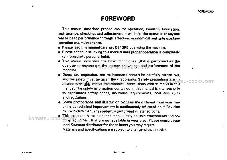 Komatsu pc28uu-1jpn Operation manual cover Page 2 Komatsu pc28uu-1jpn Operation manual cover Page 2