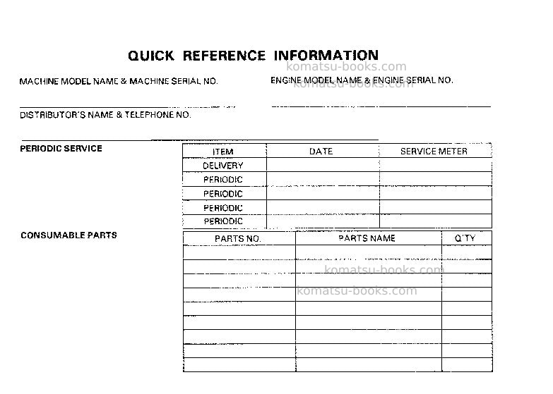 Komatsu pc30-6jpn Operation manual cover Page 2 Komatsu pc30-6jpn Operation manual cover Page 2