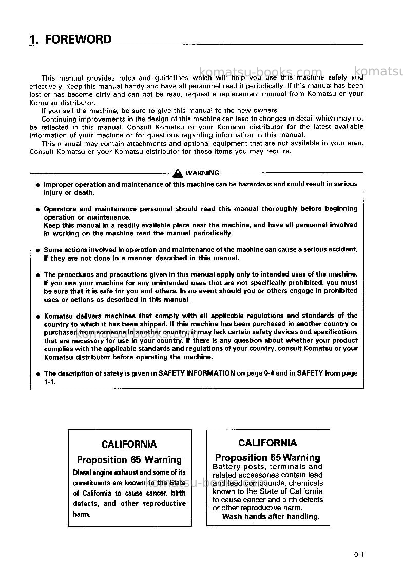 Komatsu d375a-3jpn-7-track roller Operation manual cover Page 2 Komatsu d375a-3jpn-7-track roller Operation manual cover Page 2