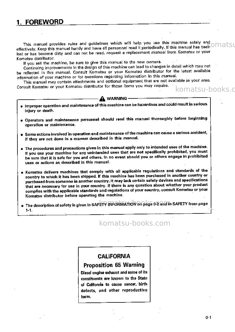 Komatsu wa250pt-3jpn Operation manual cover Page 2 Komatsu wa250pt-3jpn Operation manual cover Page 2
