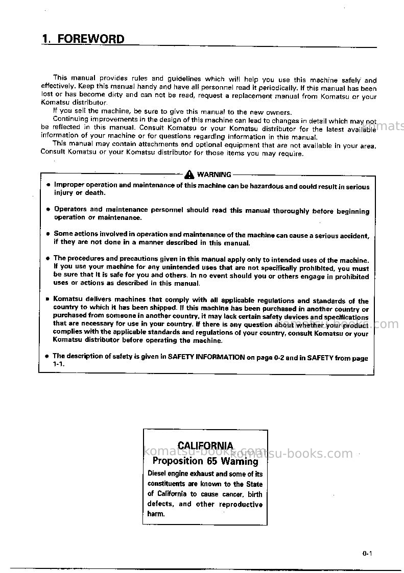 Komatsu wa250pt-3jpn Operation manual cover Page 2 Komatsu wa250pt-3jpn Operation manual cover Page 2