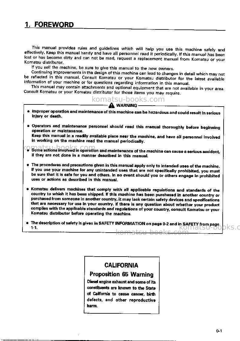 Komatsu d155a-2jpn-emission eng Operation manual cover Page 2 Komatsu d155a-2jpn-emission eng Operation manual cover Page 2