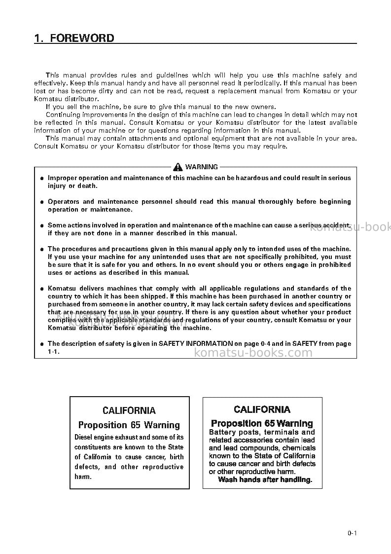 Komatsu d155a-2jpn-emission eng Operation manual cover Page 2 Komatsu d155a-2jpn-emission eng Operation manual cover Page 2