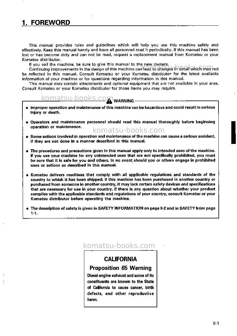 Komatsu pc75uu-3jpn Operation manual cover Page 2