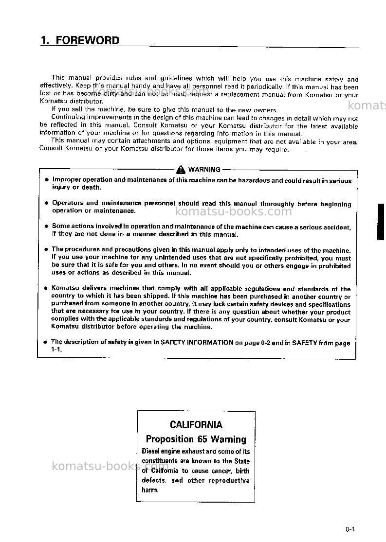 Komatsu pc75uu-3jpn Operation manual cover Page 2 Komatsu pc75uu-3jpn Operation manual cover Page 2
